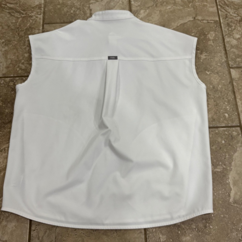 FIGS White Technical Collection Sleeveless Mandarin Collar Scrub Top S W22SW1041 - Picture 5 of 10